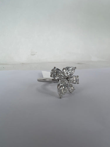 Bague Diamond solitaire flower 18k white gold ring 58 Facettes P756