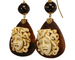 Boucles d'oreilles Boucles d'oreilles antiques en or et écaille de tortue avec camées Medusa en ivoire 58 Facettes 7606