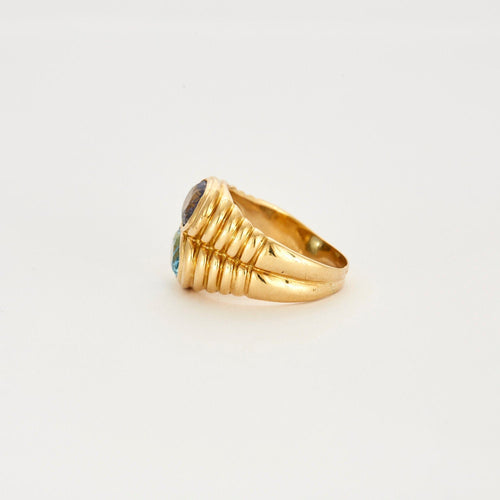 Bague Bague double améthyste aigue-marine 58 Facettes LP618/15