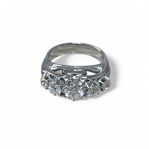 Bague 56 Bague jarretière diamants or et platine 1930 58 Facettes 334