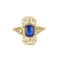 Bague 54 Bague style Art Déco or jaune et or blanc, saphir synthétique et diamants 58 Facettes GU213