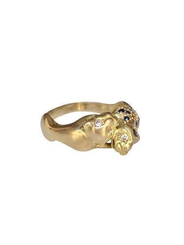 Bague 54 Bague en or jaune saphirs diamants 58 Facettes