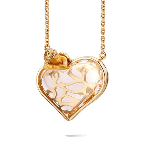 Collier Carrera Y Carrera - Collier or jaune et quartz rose 58 Facettes DA13850011305