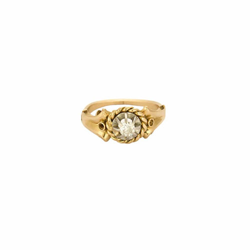 Bague en or jaune, or blanc et diamants