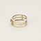 Bague trois anneaux en or rose, or blanc et diamants
