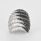 Bague 49 DE GRISOGONO - Bague coktail en or blanc pavée de diamants blancs et de diamants noirs 58 Facettes