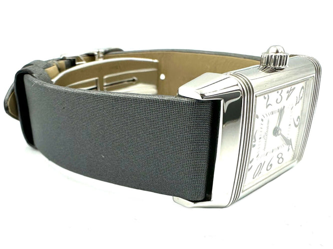 Montre JEAGER-LECOULTRE. Montre de dame Reverso Duetto acier 58 Facettes