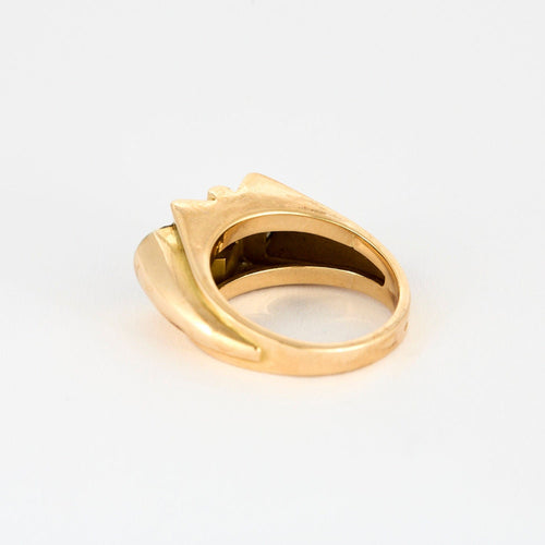 Bague 55 Bague Tank or jaune et diamants 58 Facettes 240815