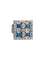 Bague 54 Bague en or blanc 18k de forme carrée, sertie de quatre aigue-marine et diamants 58 Facettes