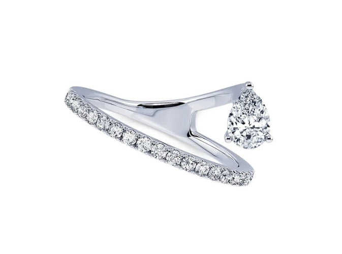 Bague 54 Bague en platine et diamants en forme de comète 58 Facettes