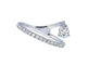 Bague 54 Bague en platine et diamants en forme de comète 58 Facettes