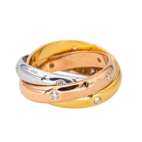 Bague 49 Cartier Bague Trinity Or rose, Or jaune, Or blanc Diamant 58 Facettes 4437821CN