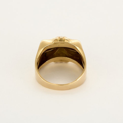 Bague 59 Bague type tank en or jaune et or gris, diamants 58 Facettes TAR1364