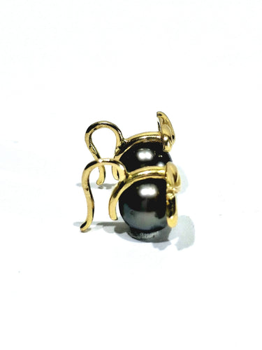 Boucles d'oreilles Boucle d'oreilles or jaune et Perles de Tahiti 58 Facettes