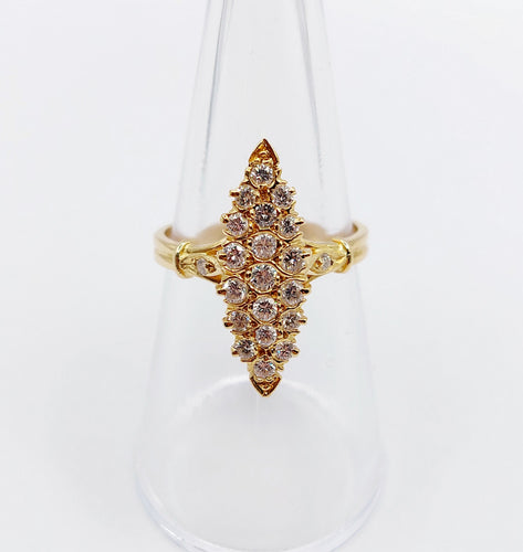 Bague 53.5 Bague marquise or et diamants 58 Facettes A04191
