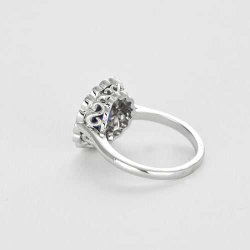 Bague 53 Bague or gris, saphir et diamants 58 Facettes EB1