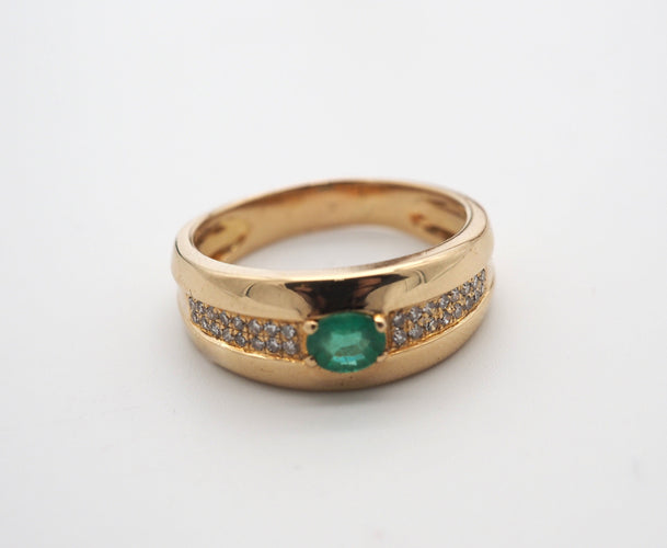 Bague 59 Bague émeraude et or jaune 58 Facettes