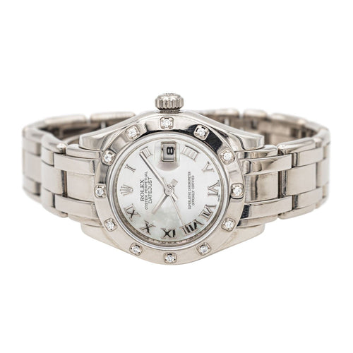 Montre Rolex Montre Datejust Pearlmaster Or blanc Diamant 58 Facettes 3568259CN