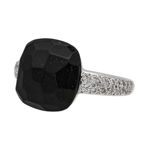 Bague 53 Pomellato Bague Capri Or blanc Jais, Diamant 58 Facettes 3726309CN