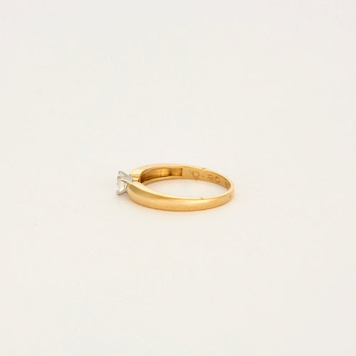 Bague 50 Bague solitaire jonc en or jaune 58 Facettes