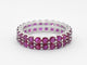 Bague 51 Bague d'éternité double en or blanc avec rubis 58 Facettes 2255