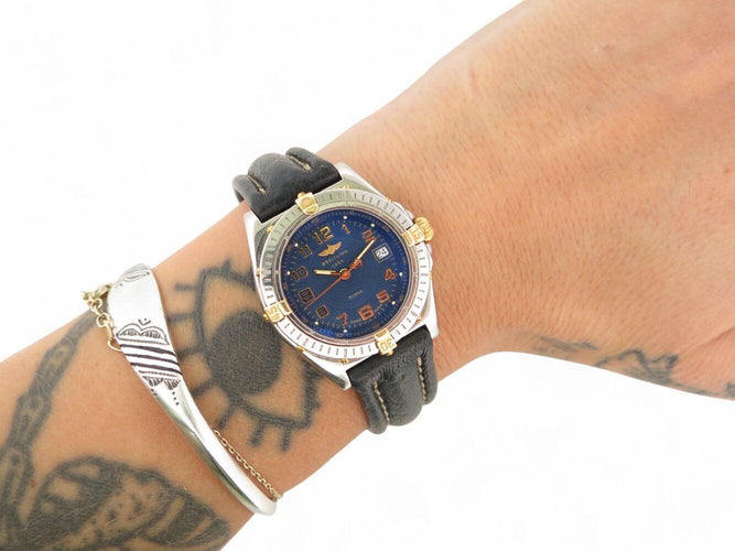 vintage montre BREITLING wings lady b67050 acier et or 30 mm +boite quartz 58 Facettes 269960
