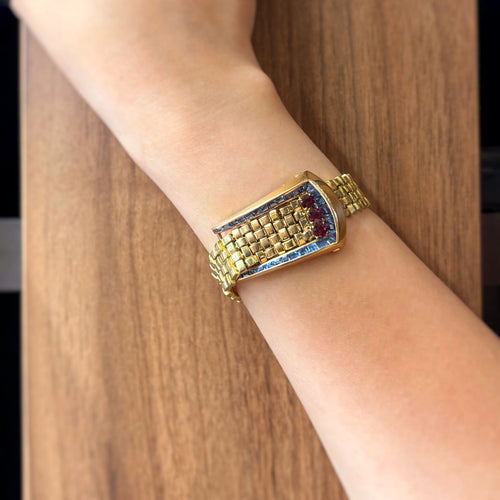 Bracelet Bracelet Ceinture - Or jaune, Saphirs & Rubis 58 Facettes 250202R