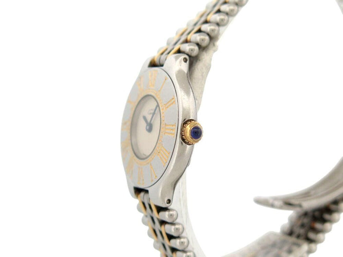 Montre vintage montre must de CARTIER 21 1340 28 mm quartz classique acier 58 Facettes 266762