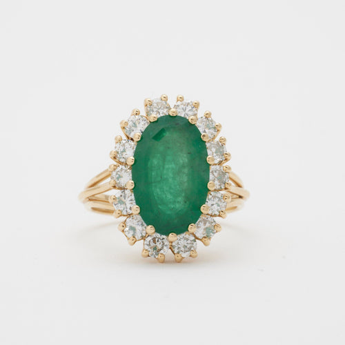 Bague Bague émeraude et diamants 58 Facettes