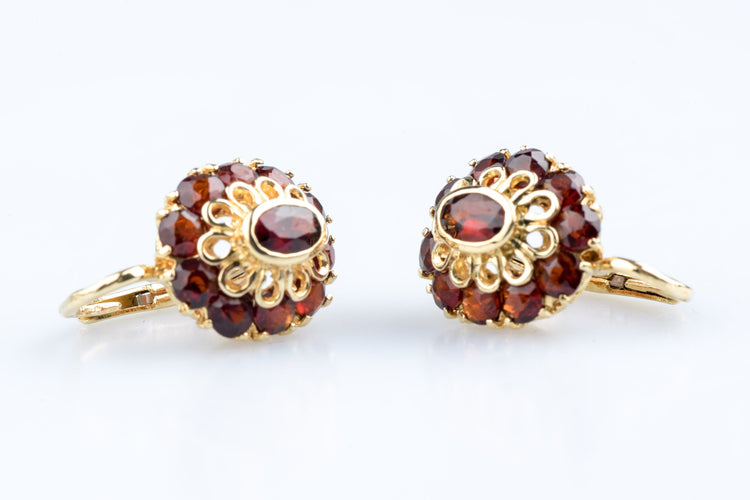 Boucles d'oreilles Boucles d’oreilles grenats 3,62 ct en or jaune 18k 58 Facettes BOGNOC583-107