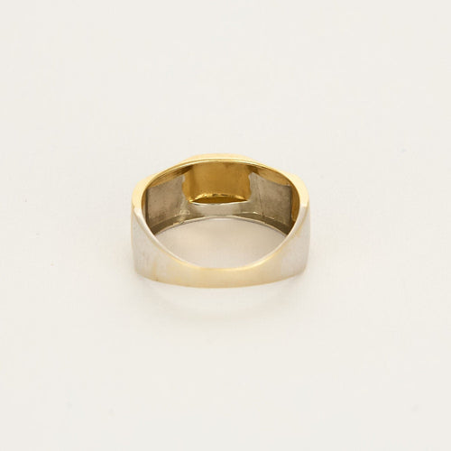 Bague 51,5 Bague en or jaune et or gris à motif géométrique 58 Facettes SOI3591