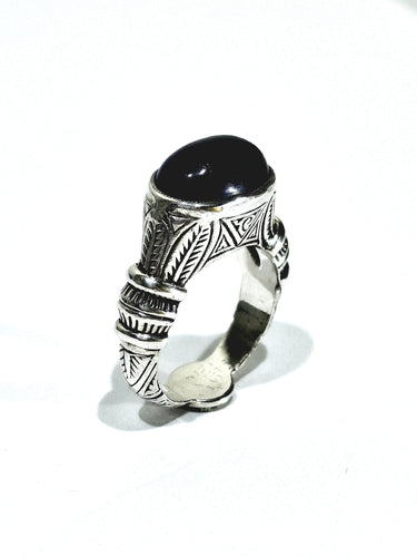 Bague 57 Bague cabochon lapis-lazuli en argent 925 58 Facettes