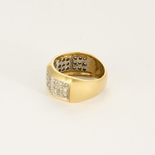 Bague 51,5 Bague jonc en or jaune, or blanc et diamants 58 Facettes B250481