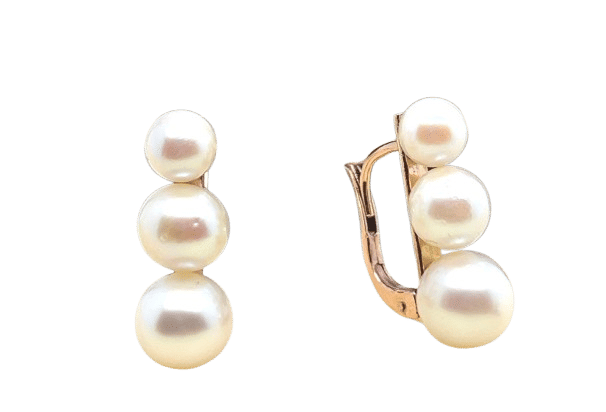 Boucles d'oreilles Boucles d'oreilles pendantes or jaune six perles de culture 58 Facettes