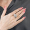 Bague 54 Bague à décor d'hortensia or blanc et émeraudes 58 Facettes GU174