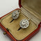 Boucles d'oreilles Dormeuses anciennes or jaune, platine, diamants 58 Facettes