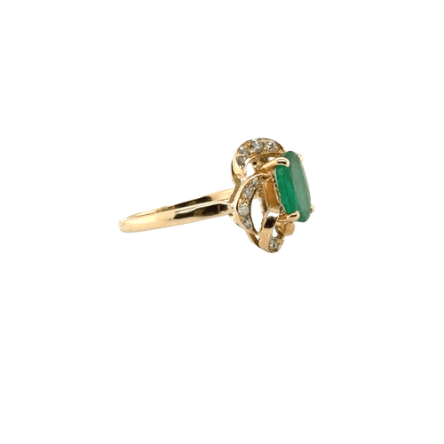 Bague Bague vintage or Jaune - Emeraude et diamants 58 Facettes 1.0002290/8
