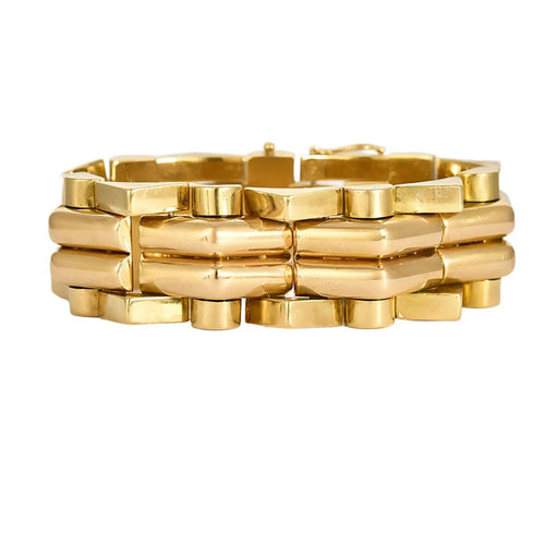 Bracelet Bracelet tank en or jaune et or rose 58 Facettes FON2410