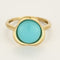 Bague 54 GUERIN - Bague ALISMA or jaune, cabochon turquoise 58 Facettes LP1505/