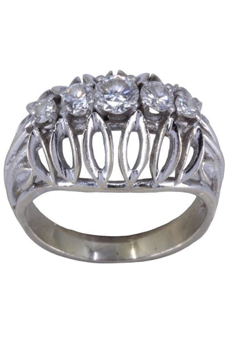 Bague 53 Bague jarretière années '50 diamants 58 Facettes 086201