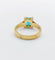 Bague 52.5 Bague solitaire Art déco en or 18k et émeraude 1,20 carat vintage 58 Facettes A06510