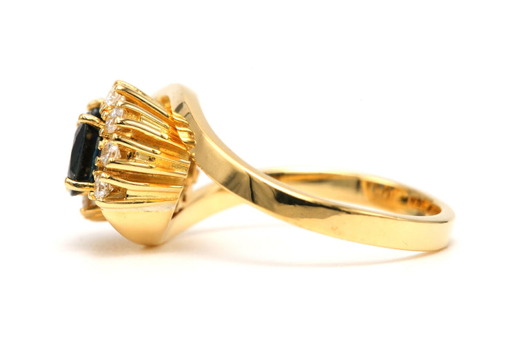 Bague 53 Bague contemporaine or jaune, saphirs et diamants 58 Facettes 22739