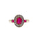 Bague 55 Bague pompadour vintage or jaune, rubis, diamants et de rubis carrés 58 Facettes A05077