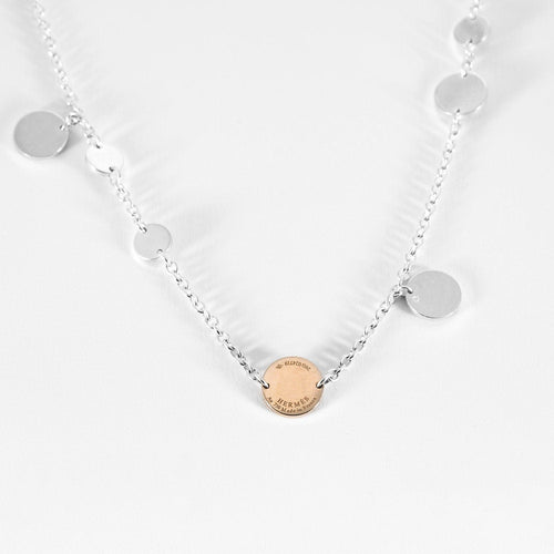 Collier HERMES - Ex-Libris - Sautoir en Argent et or rose 58 Facettes 58FC20