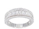 Bague 54 Bague en or blanc avec cinq rangées de diamants 58 Facettes 2084
