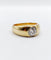 Bague 57.5 Bague jonc dôme en or 18k et diamant taille ancienne 1,10 carat 58 Facettes A06531