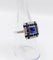 Bague Art Déco Platine, saphir pain de sucre et diamants, Branar Paris 58 Facettes A06224