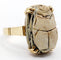 Bague 53.5 Bague cocktail vintage or jaune et scarabée égyptien en pierre dure 58 Facettes A05339