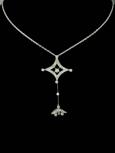 Pendentif Pendentif en platine serti de 1 carat de diamants 58 Facettes