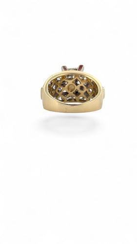 Bague 55 Bague en or bicolore 14 carats et diamants naturels 58 Facettes